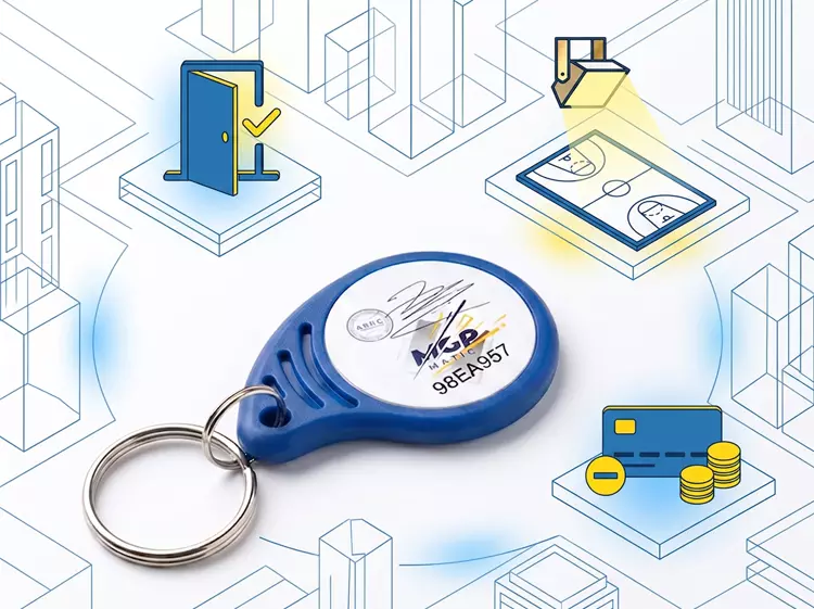 Illustration du badge MGP Matic pilotant l'accès, l'éclairage et la facturation dans une commune