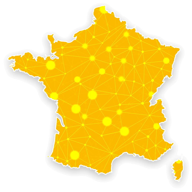 Carte de France illustrant la répartition des clients et références MGP Matic